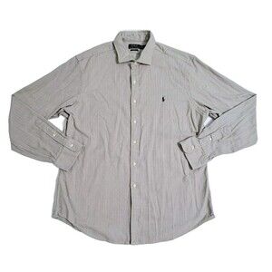 Polo Ralph Lauren Men's 2XL Slim Fit Heavy Flannel Cotton Button Shirt Tan Beige